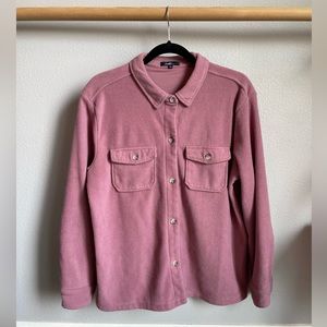 Kids Large muted pink fleece button up